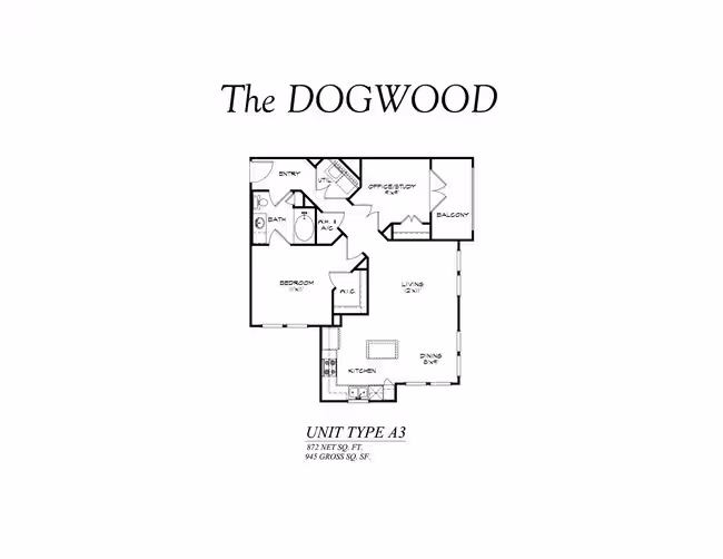 2 Beds • 1 Bath 1637 floor plan